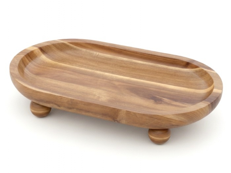 The Ultimate Oval Acacia Footed Platter with Pedestal Base